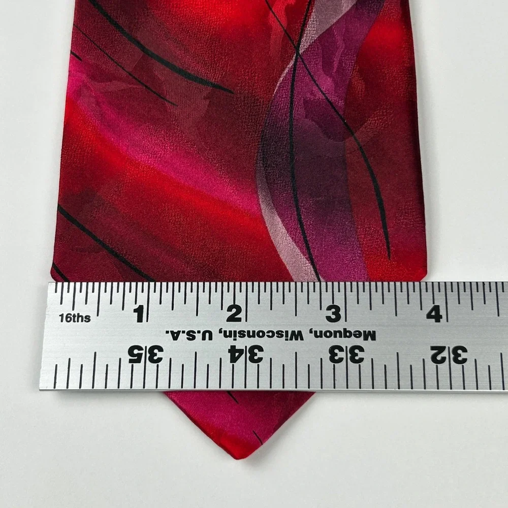 Vintage‎ 2004 J. Garcia Perot's Dream Red Abstract 100% Silk Tie China